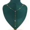 Colar Heming Jewelry Estilo Coreano Moderno de Aço Titânio Estrela, Trevo de Quatro Folhas, Flor em Formato Y, Corrente para Clavícula Versátil de Luxo Leve
