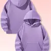 Moletom com Capuz de Cor Sólida para Meninas, Manga Longa com Bolso, Estilo Casual, Lavável à Máquina, Primavera e Outono