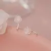 Qianjia Plata Pura S999 Flor de Rosa Gancho para Oreja Francés Retro Literario Sanador Coloridos Elegantes Pendientes de Nicho Dropshipping