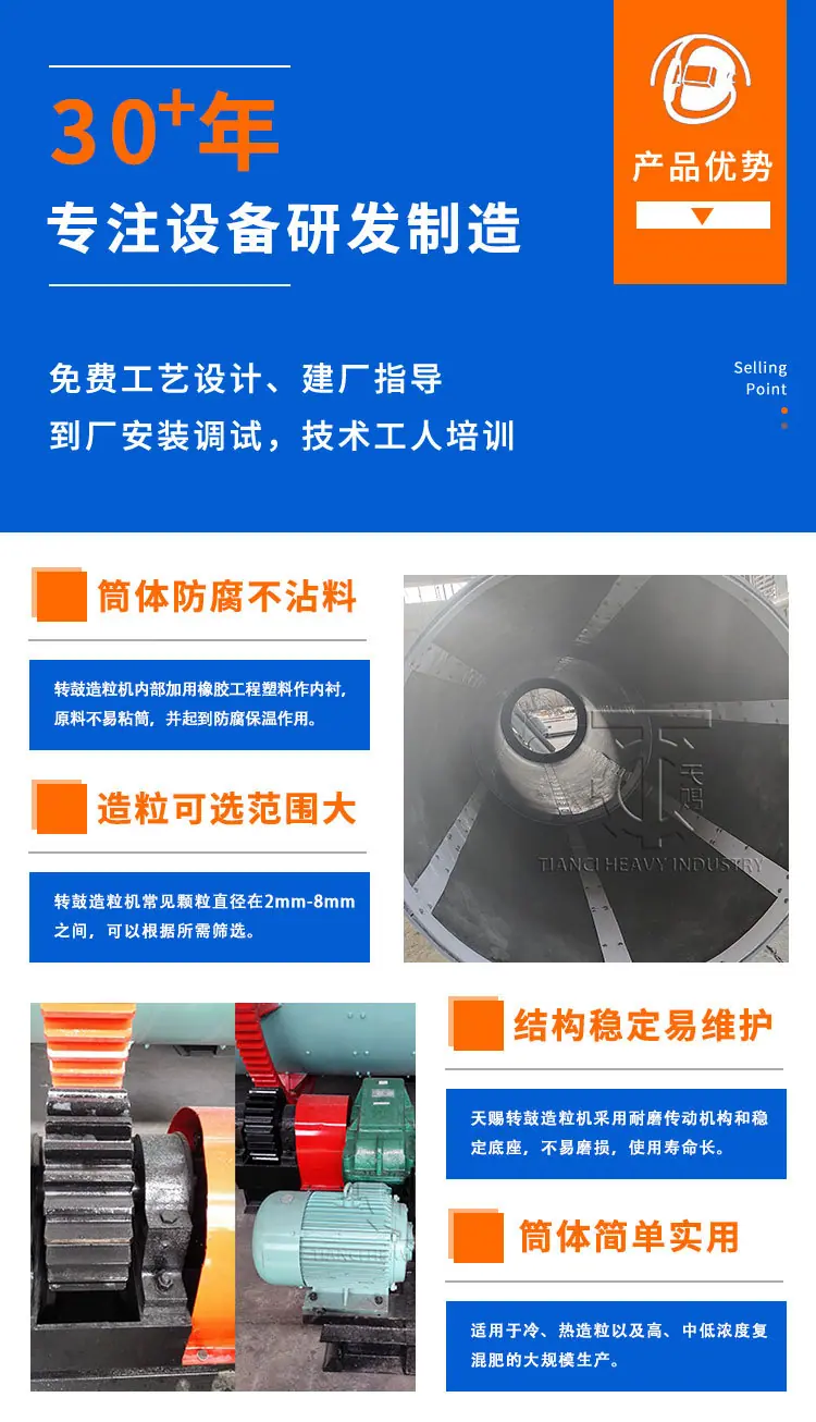 天赐重工有机复合肥转鼓造粒生产线