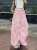 Diseño Dulce y Fresco Estilo Chica Picante con Pantalones Cargo Camuflaje en Capas para Mujer, Verano Ajuste Holgado, Adelgazante, Versátil, Pantalones Largos de Pierna Ancha