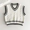 Valle del Viento 2026 Otoño Nuevo Estilo Coreano Estilo Universitario Chaleco de Punto con Cuello en V para Niños Chaleco Suéter Versátil para Niños