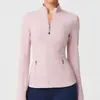 Jaqueta Esportiva de Lã para Outono e Inverno para Mulheres, Ajuste Slim, Quente, Jaqueta para Corrida e Fitness, Gola Alta com Zíper, Jaqueta de Yoga