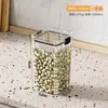 Latas Seladas para Grãos, Armazenamento de Cozinha, Latas de Plástico Transparente de Grau Alimentício, Caixas para Lanches, Produtos Secos, Latas para Armazenamento de Chá