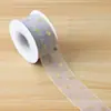 Cinta de gasa con puntos dorados de alta gama para empaque de flores, manualidades de regalos, accesorios para el cabello, moños y repostería