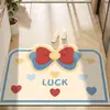 Felpudo de Diatomeas con Lazo de Dibujos Animados para Baño del Hogar, Felpudo para Puerta de Entrada, Alfombrilla Absorbente para Pies de Baño