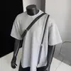 Camiseta de Manga Corta con Diseño de Abertura con Cremallera para Hombre Ins Verano Talla Grande Moda Personas con Sobrepeso Holgada Guapo Top de Media Manga