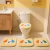Tapete de Banheiro de Pelúcia Desenho Animado Conjunto de Três Peças Capa de Assento de Vaso Sanitário Espessa e Quente Tapete de Chão em Forma de U para Banheiro Capa de Assento de Vaso Sanitário Em Estoque