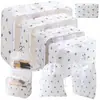 Conjunto de Armazenamento para Viagem Amazon Bolsa de Armazenamento para Viagem Conjunto de Oito Peças Bolsa de Armazenamento para Organização de Roupas de Viagem