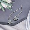 Primavera 2025 Temperamento Iris Azul Aretes Línea de Oreja para Mujer Simple Moda Combinable de Alta Gama Aretes Personalizados