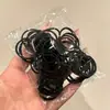 Goma elástica alta para el pulgar de niña, Goma elástica pequeña negra, Cuerda para el pelo de niños, Accesorio de trenza de pelo no dañino
