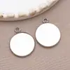 10 Tipos de Bases Redondas de Acero Inoxidable para Piedras de Tiempo con Colgantes Únicos de Color Acero de 6-30 mm Integrados, Accesorios para Joyería Hecha a Mano DIY