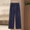 Jeans de cintura alta para mujeres de mediana edad y mayores, nuevos pantalones casuales estilo mom de moda de otoño, pantalones de pierna recta con cintura elástica para mujer