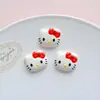 Accesorios DIY de cabeza de gato de resina de dibujos animados, parche de decoración de lazo para funda de teléfono, pegamento crema, materiales para accesorios de zapatos tipo zueco