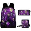 2024 Impresión Digital 3D Transfronteriza Nuevo Producto Mochila de Halloween Bolso Escolar Bolso de Hombro Infantil Estuche para Lápices Set de Tres Piezas