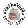 Suministro transfronterizo de divertidos pines de esmalte para café de gato, insignias metálicas con frases creativas en inglés, pines decorativos para bolsos