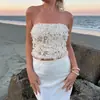 Comércio Exterior Nova Roupa Sexy Feminina Estilo Europeu e Americano Lantejoulas Borda Crua Roupa de Banho Tomara-que-caia Férias na Praia Su4162
