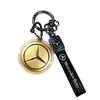 Chaveiro com Logo de Carro em Ouro Puro 999 Chaveiro com Pingente Dourado Ornamento de Logo de Carro Mercedes-Benz Presente de Dia dos Pais Atacado