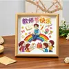 Kit de Pintura con Perlas DIY Nuevo para el Día del Maestro 2026 para Estudiantes de Primaria, Pintura con Pegatinas de Diamantes, Regalo para Maestras de Jardín de Infancia