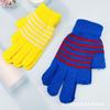 Guantes de medio dedo a rayas para niños, guantes de invierno clásicos a rayas para hombre, forrados con vellón, de lana cálida, tejidos para adultos