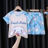 Pijama Infantil Verão Manga Curta Meninos Fino Fofo Princesa Crianças Médias e Grandes Meninas Desenho Animado Pijama Conjunto de Roupas para Casa