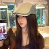 Gorra de Visera de Mezclilla con Bloques de Color Retro Japonés para Mujer 2025 Nuevo Estilo Británico Boina Adelgazante Gorra de Pato de Moda