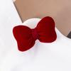 Accesorios de lazo de flores de cinco pétalos de tela flocada para bricolaje de Año Nuevo, tocado de ropa, accesorios semiacabados hechos a mano, venta al por mayor
