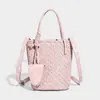 Bolso Cubo de Moda Tejido a Mano de Nicho para Mujer 2026 Nuevo Versátil Exquisito Bolso de Hombro Crossbody de Lujo Ligero