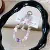 Corrente de celular com borla e laço de liga, chaveiro com contas de cristal, pulseira para case de celular, acessório de bolsa, presente