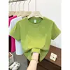 Verano 2026 Nuevo 230g 40s 92% Algodón 8% Spandex Cuello Redondo Camiseta de Manga Corta con Estrellas Brillantes por Todas Partes Versátil