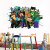 Comercio Exterior Transfronterizo Pegatinas de Pared de Dibujos Animados 3D Creativas de Minecraft para Dormitorio, Autoadhesivas y Extraíbles