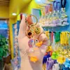 Chaveiro de pato amarelo transparente de acrílico de desenho animado, pingente de boneca fofa para celular de menina, acessórios de pingente para pulseira