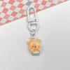 Llavero con forma de oso de mantequilla, colgante para bolso, pequeño accesorio de regalo, llavero para mochila escolar, accesorios para pareja, bonito