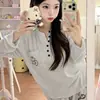 Pijama de otoño e invierno 2027, nuevo, de manga larga y pantalón largo, KT, holgado, talla grande, caricatura, lindo, se puede usar fuera de casa, conjunto de ropa para el hogar