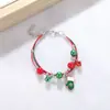 Pulseira de Sino de Rena de Natal Transfronteiriça Europeia e Americana Desenho Animado Esmalte Ajustável Papai Noel Bengala Doce Pulseira para Mulheres