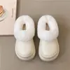 Chinelos de Exterior Modernos Versáteis com Solado Grosso e Forro de Pelúcia para Mulheres, Chinelos de Algodão Quentes Casuais Fashion e Versáteis