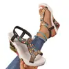 Nuevas sandalias de cuña de boca de pez estilo bohemio de verano, moda europea y americana, sandalias sin cordones para mujer de talla grande