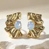 Pendientes grandes irregulares de moda exagerada estilo europeo y americano para mujer, de nicho y elegantes, con un toque de lujo ligero y de alta gama