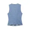 Artículo Popular Transfronterizo de Venta Caliente en Aliexpress 2026 Primavera Nuevo Chaleco de Mezclilla 8228024427 + Falda con Abertura 8228025427