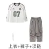 Conjunto Infantil Moderno de Street Dance Calças Cargo para Meninos Estilo Hip-Hop de Rua Elegante Moderno Marca Roupa de Performance