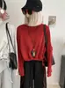 KEKEZOON Moletom com Cordão na Cintura Feminino Outono Estilo Coreano Moda Versátil Solto Manga Longa Cor Sólida Top 9315