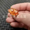 Anel de ovo de cera de abelha âmbar falso atacado anel de pimenta flor falsa anel vivo anel masculino e feminino anel de joia