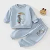Conjunto Informal con Sudadera para Bebé Otoño Invierno Infantil Pequeño Conjunto de Dos Piezas Dividido Niños Niñas Conjunto Deportivo de Primavera Ropa de Abrigo Parte Superior Pantalones de Chándal