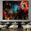 Tecido de Fundo para Halloween Estilo Nórdico Pano para Pendurar ins Decoração de Quarto de Menina Celebridade Cyber Arranjo de Cabeceira Tapeçarias Parede de Dormitório
