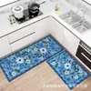 Juego de dos piezas de terciopelo de cristal para cocina, felpudo para entrada del hogar, envío transfronterizo, resistente a la suciedad, a prueba de polvo, fácil de mantener, en stock