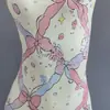Traje de baño de una pieza para mujer con envío directo, de una sola capa, sin copas, estampado de lazo, adelgazante, rejuvenecedor, traje de baño profesional deportivo de competición para mujer
