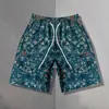 2025 Pantalones Cortos Nuevos con Cordón Color de Contraste Verano Elásticos de Cinco Puntos Modernos Ajustados Sueltos Finos Transpirables Ropa para Hombre