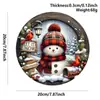 Pingente de Boneco de Neve de Madeira de Natal Transfronteiriço Artesanato Pendurado Decoração de Atmosfera de Natal Placa Redonda Placa de Porta