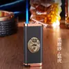 Novo Adesivo Estereoscópico de Alto Padrão Lighter Chama Azul à Prova de Vento Lighter Direto com Logotipo de Publicidade Personalizável