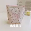 Bolsa de maquiagem de alta qualidade, pequena, com bordado de laço floral de algodão, bolsa de armazenamento para viagem, envelope vermelho de boca, atacado de fábrica